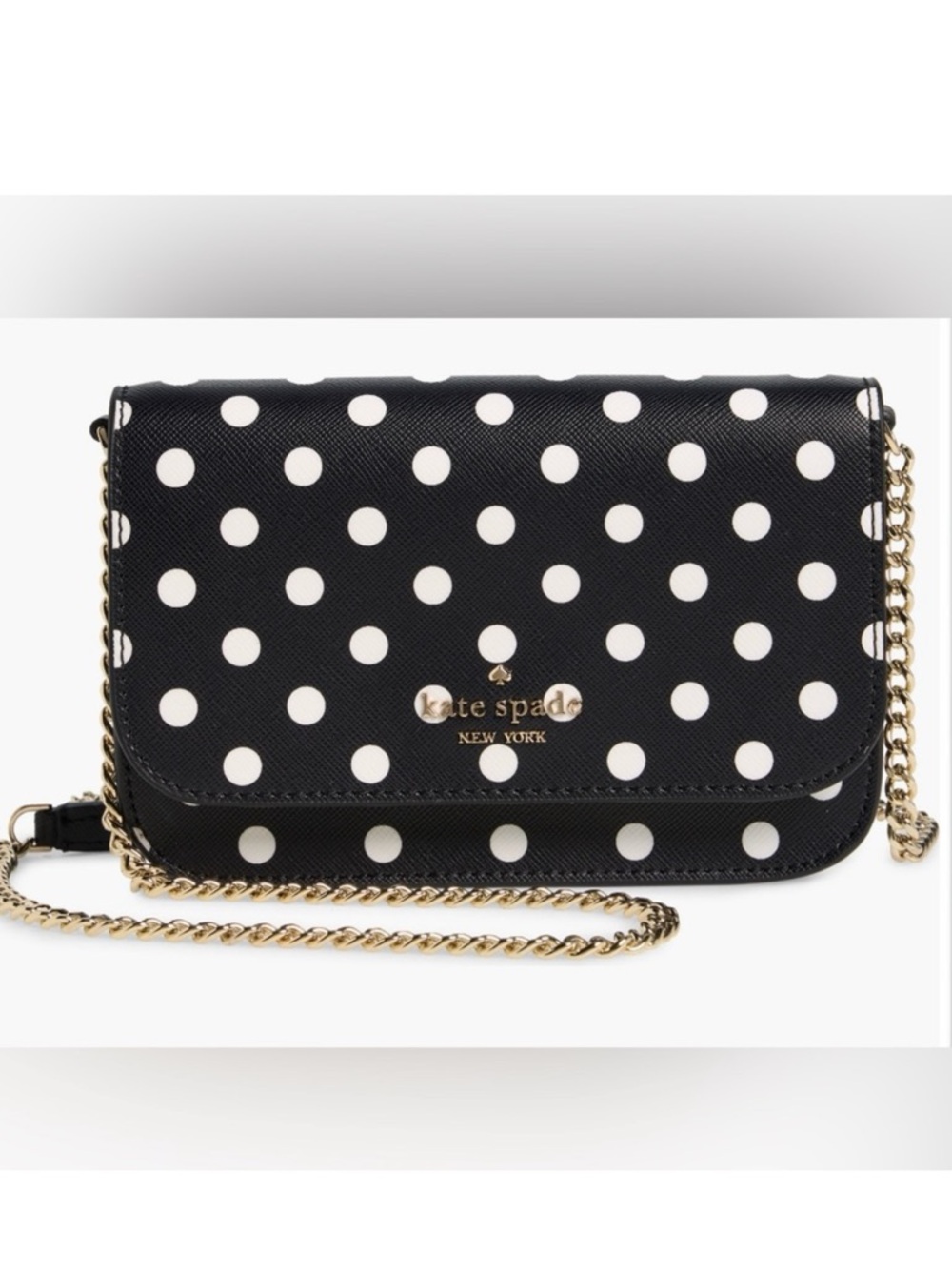 KATE SPADE Cheers
Crossbody Bag!Black & White PolkaDot Leather Purse w/GIFTBox!